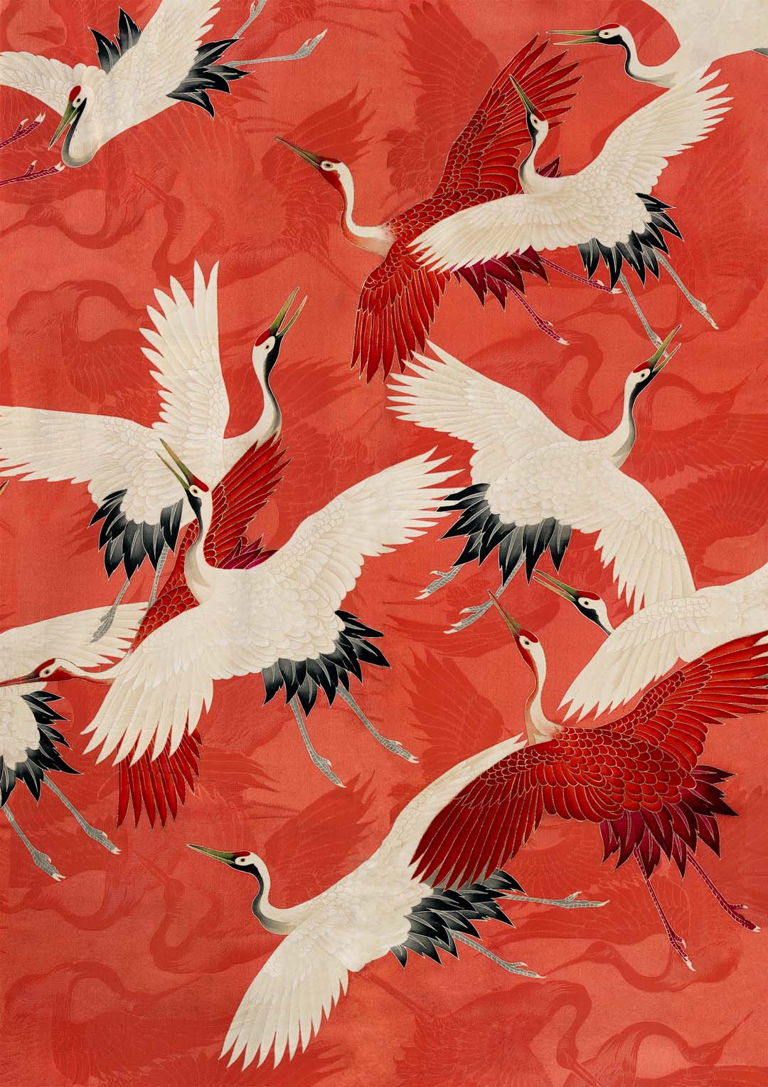 Roter Kranich Kimono