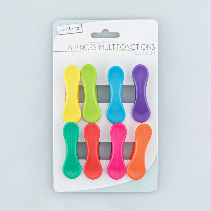Lot de 8 pinces multicolore