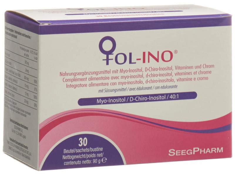 Fol-Ino Pulver 30 Beutel Vegane Nahrungsergänzung mit Myo-Inositol, D-Chiro-Inositol, Vitaminen und Chrom