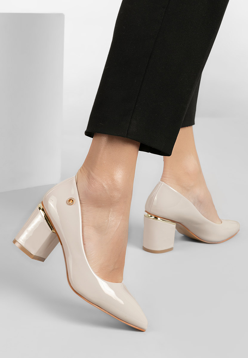 Chaussures à talon épais beige Nelia V3
