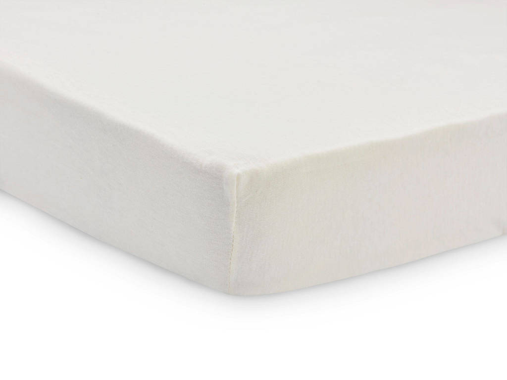 jersey ledikant hoeslaken 60x120cm - set van 2 ivory