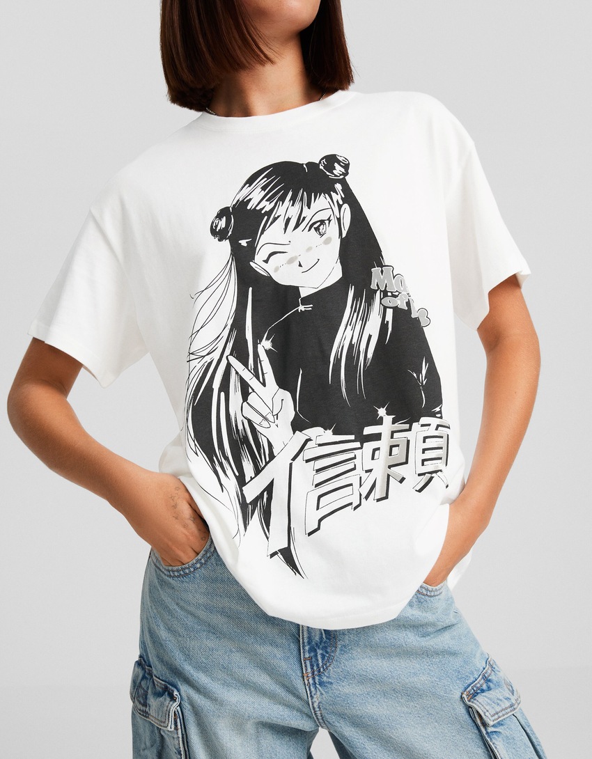Camiseta de manga curta com estampa