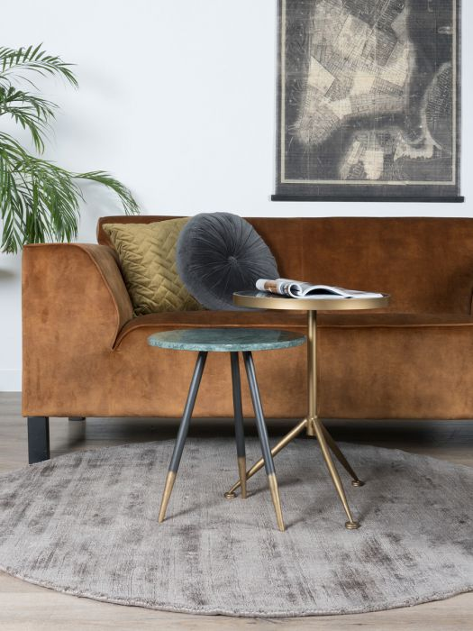 Vloerkleed Viscose - Dark Grey Rond ø200 cm