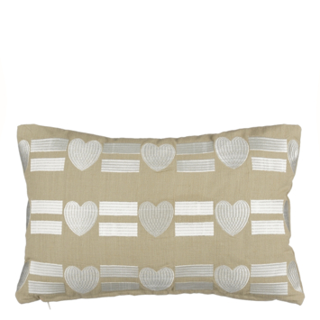 Kussen hart beige - l55xb35xh10cm
