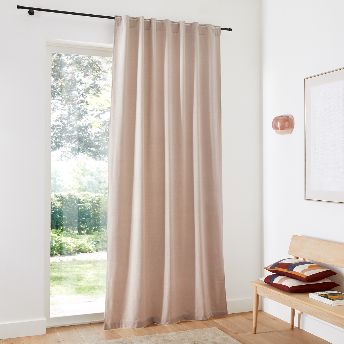 LA REDOUTE INTERIEURS<br>Cortina de veludo com acabamento em laços ocultos, Veludo