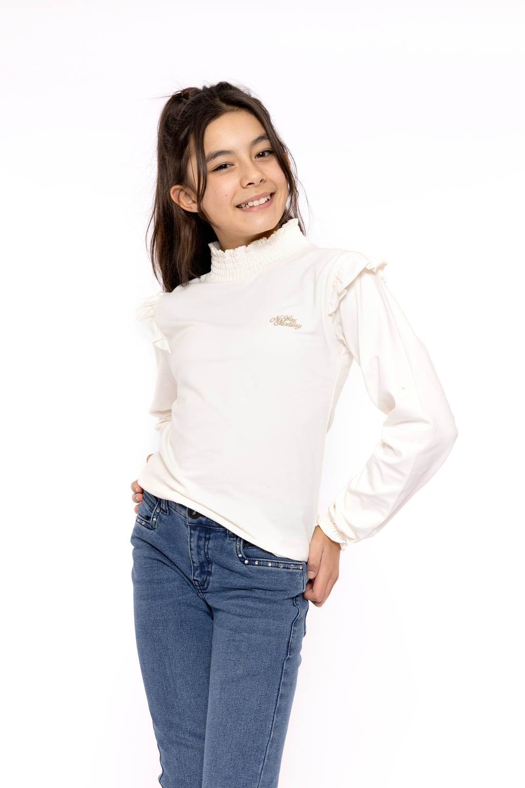 No Way Monday longsleeve wit