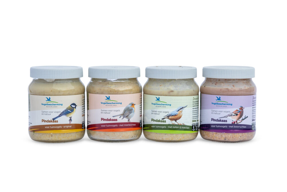 Vogelbescherming - Vogelpindakaas - Bosvruchten - Tuinvogelvoer - 300 Milliliter - Bosvruchten
