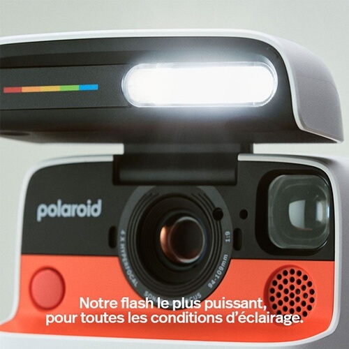 Appareil photo instantané Polaroid Flip + pack de film couleur (8 photos) - Blanc