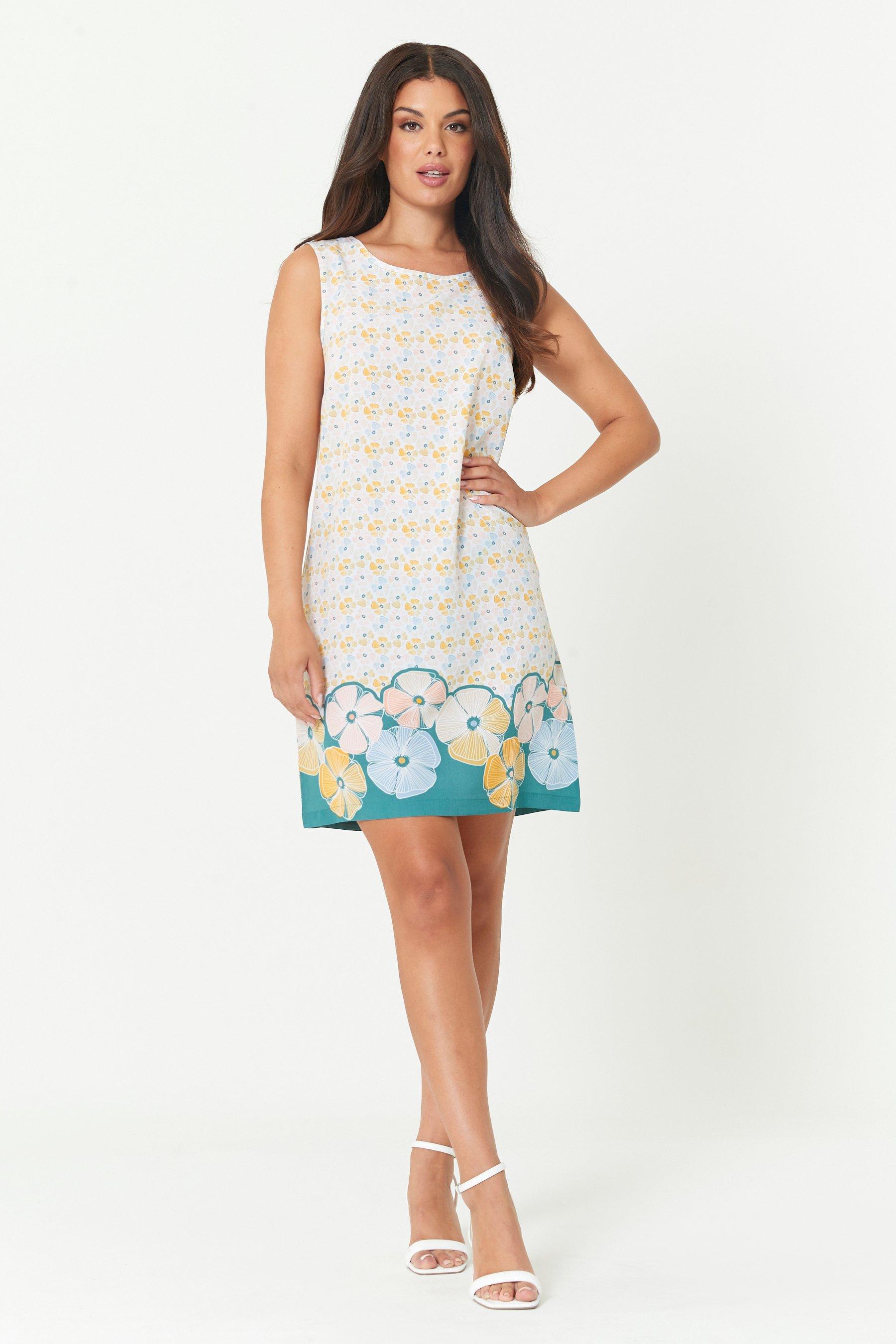 Be You Ladies Sleeveless Floral Shift Dress