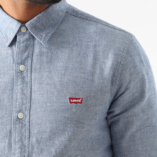 Chemise Manches Longues 86625 Bleu Clair Chiné