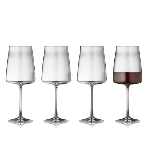 Lyngby Glas Krystal Zero 4-pak Rødvinsglas, Klar, 54 cl