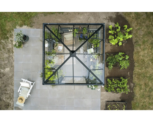 Kas Halls Qube Square 6,3 m² Veiligheidsglas 3 mm 251 x 251 cm zwart