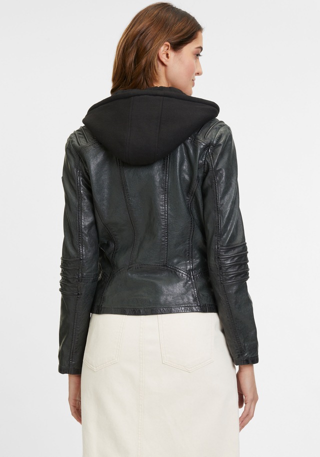 Mauritius Lederjacke »GWFlura« mit Kapuze mti Reissverschluss, Ziuerpaspeln, eingesetzte Kapuze