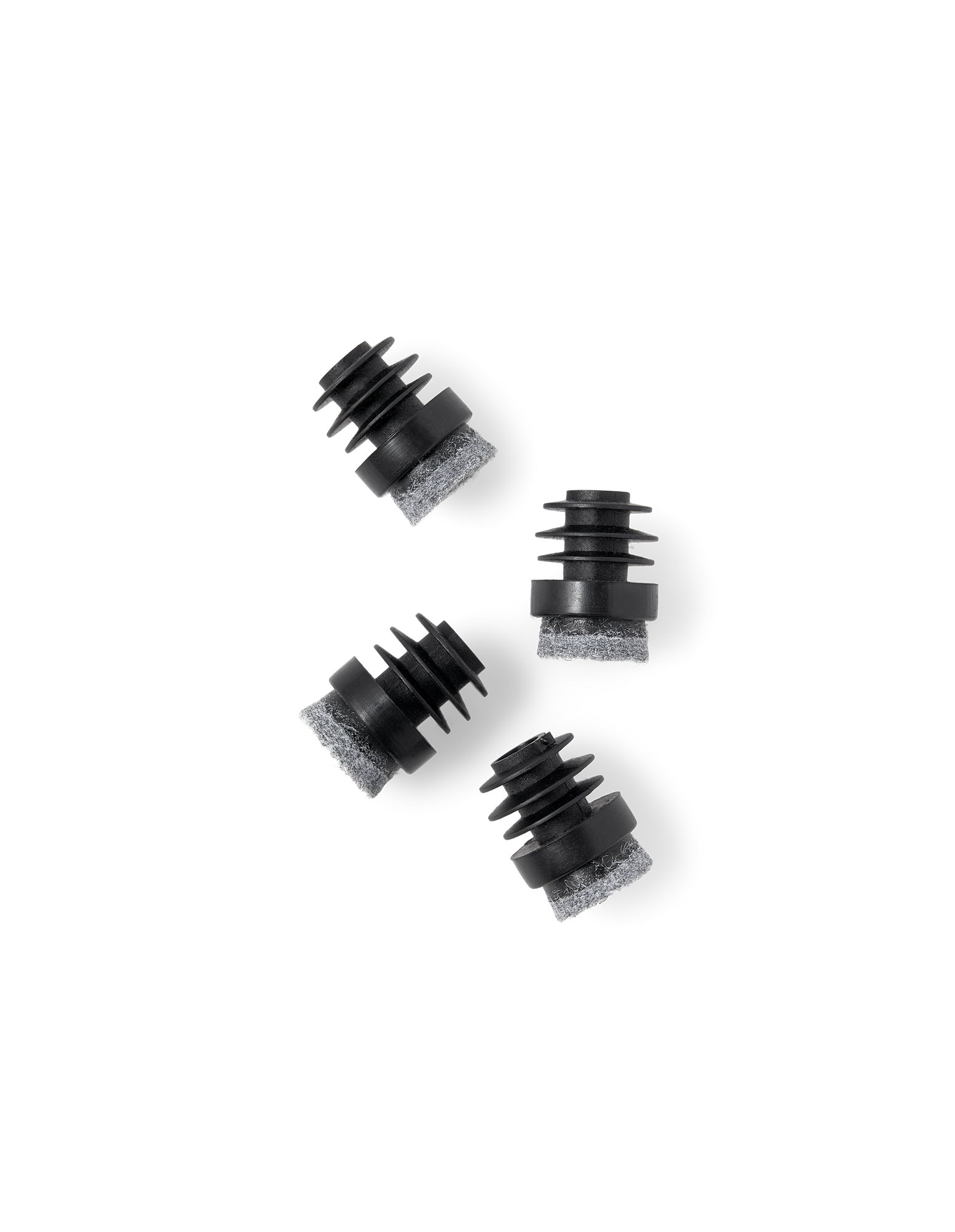 Filtsko til rørben | Plastik. 16 mm. 4 stk. | Black