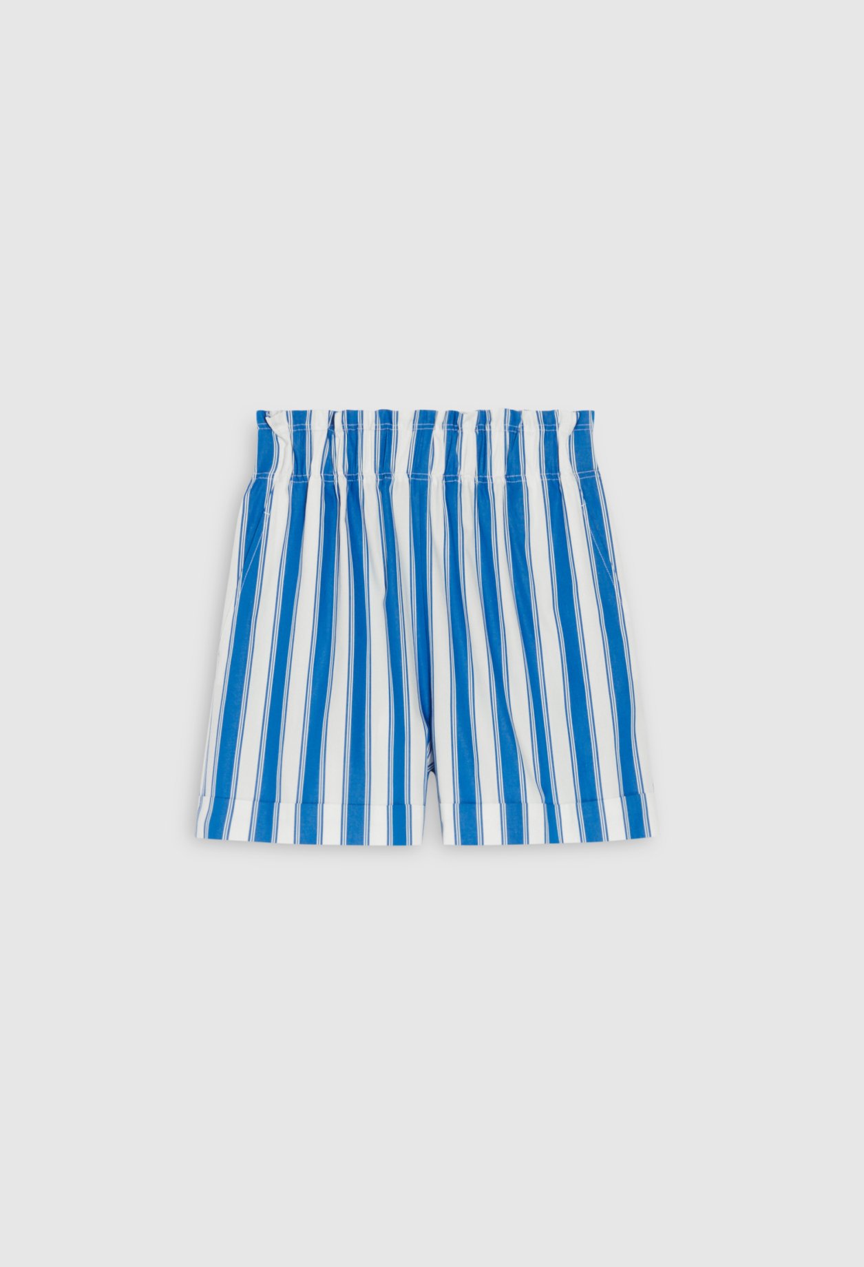 Short coton rayures bleu