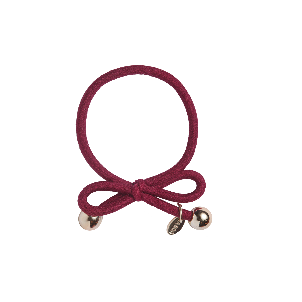 Hair Tie with Gold Bead Burgundy