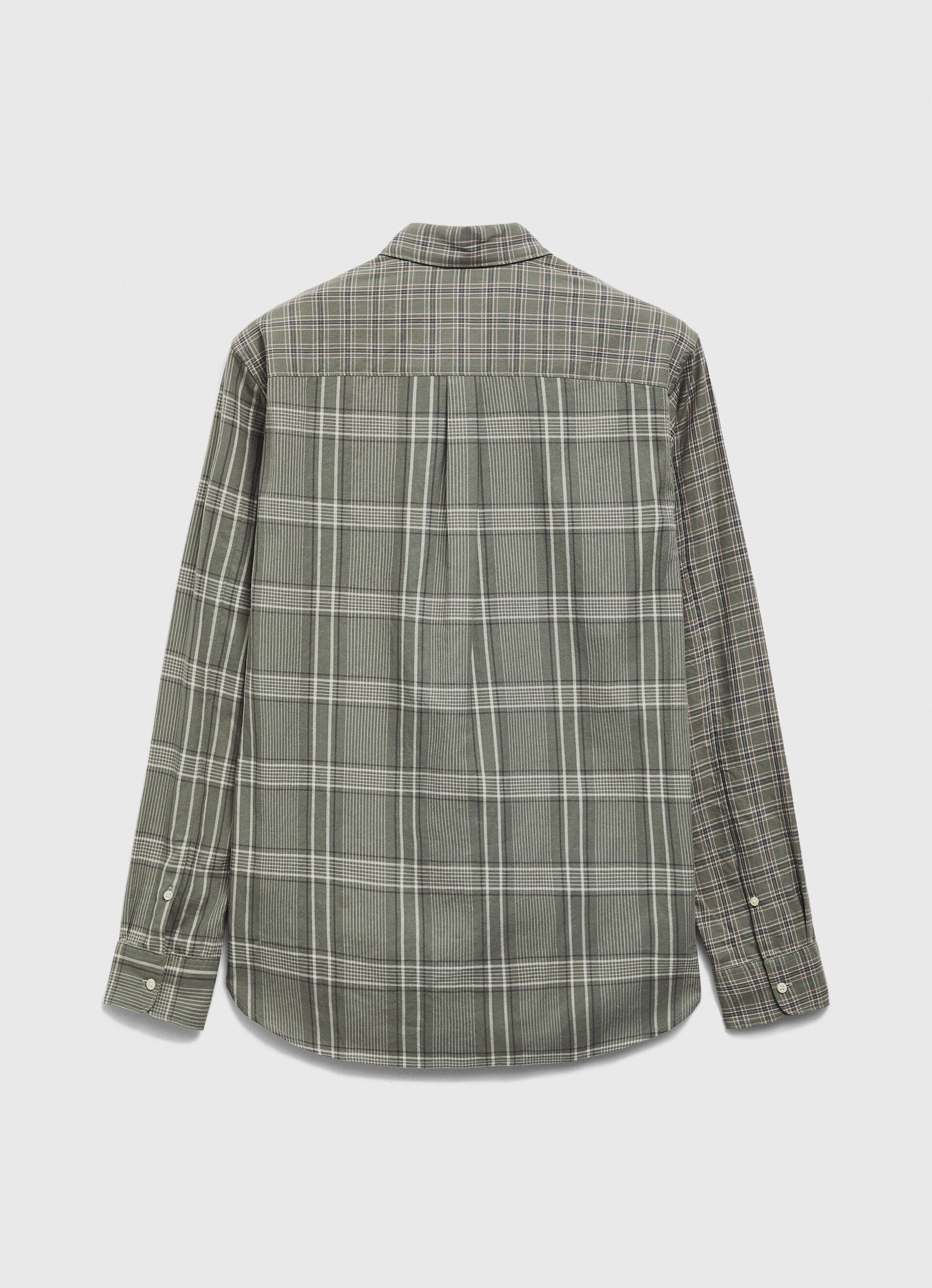CAMISA XADREZ MISTA DE CORTE REGULAR - verde-esmeralda