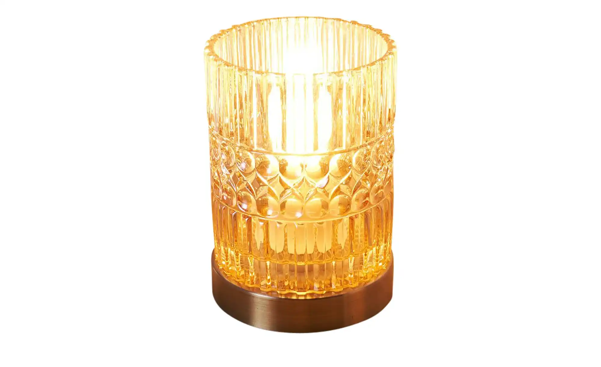 Tischleuchte, 1-flammig, Glas bernsteinstein