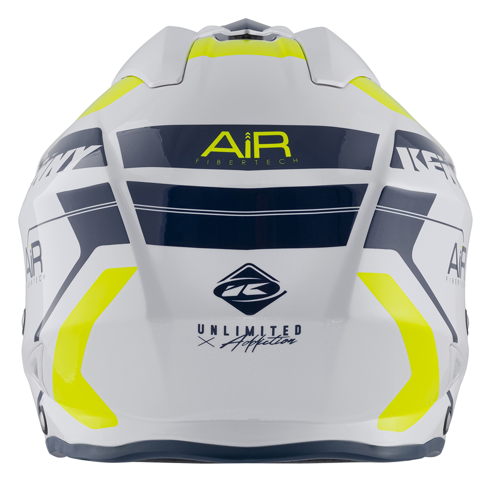Kenny - Casque Trial Air Graphic Blanc / Navy / Jaune fluo