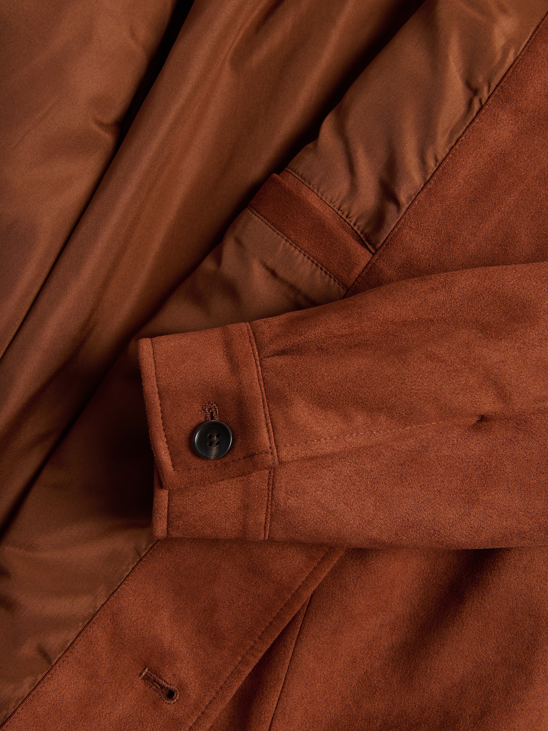 Hemdjacke aus Veloursleder-Imitat