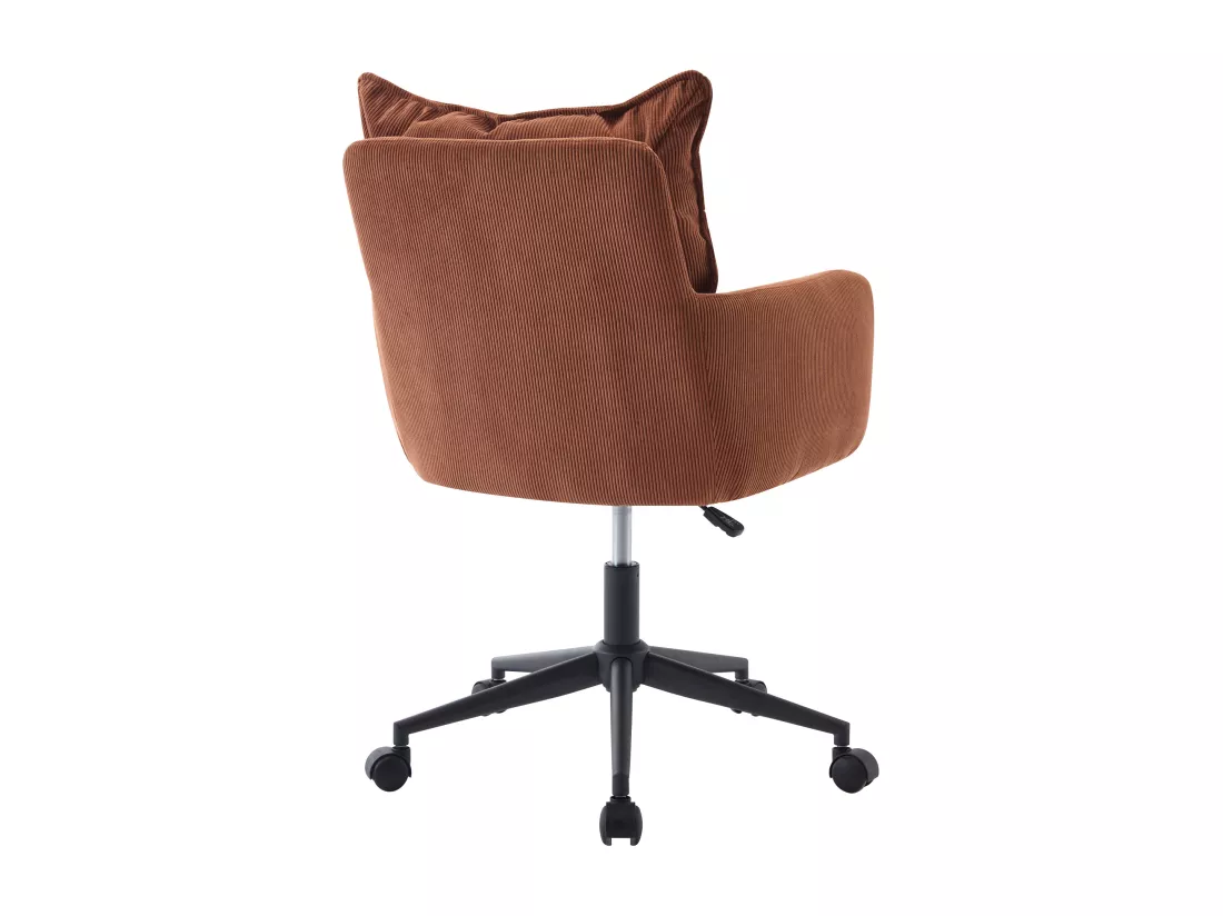 Chaise de bureau - Velours côtelé - Terracotta et noir - Hauteur réglable - BATARU de Pascal Morabito