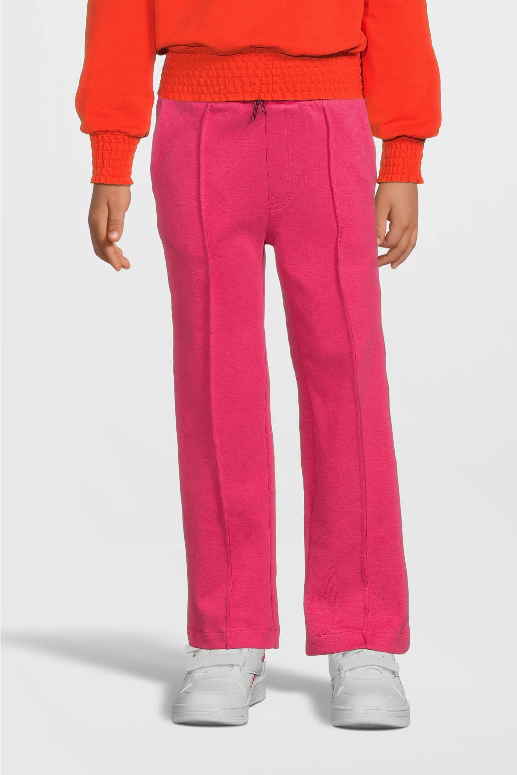 Quapi regular fit joggingbroek DJUUL met zijstreep roze