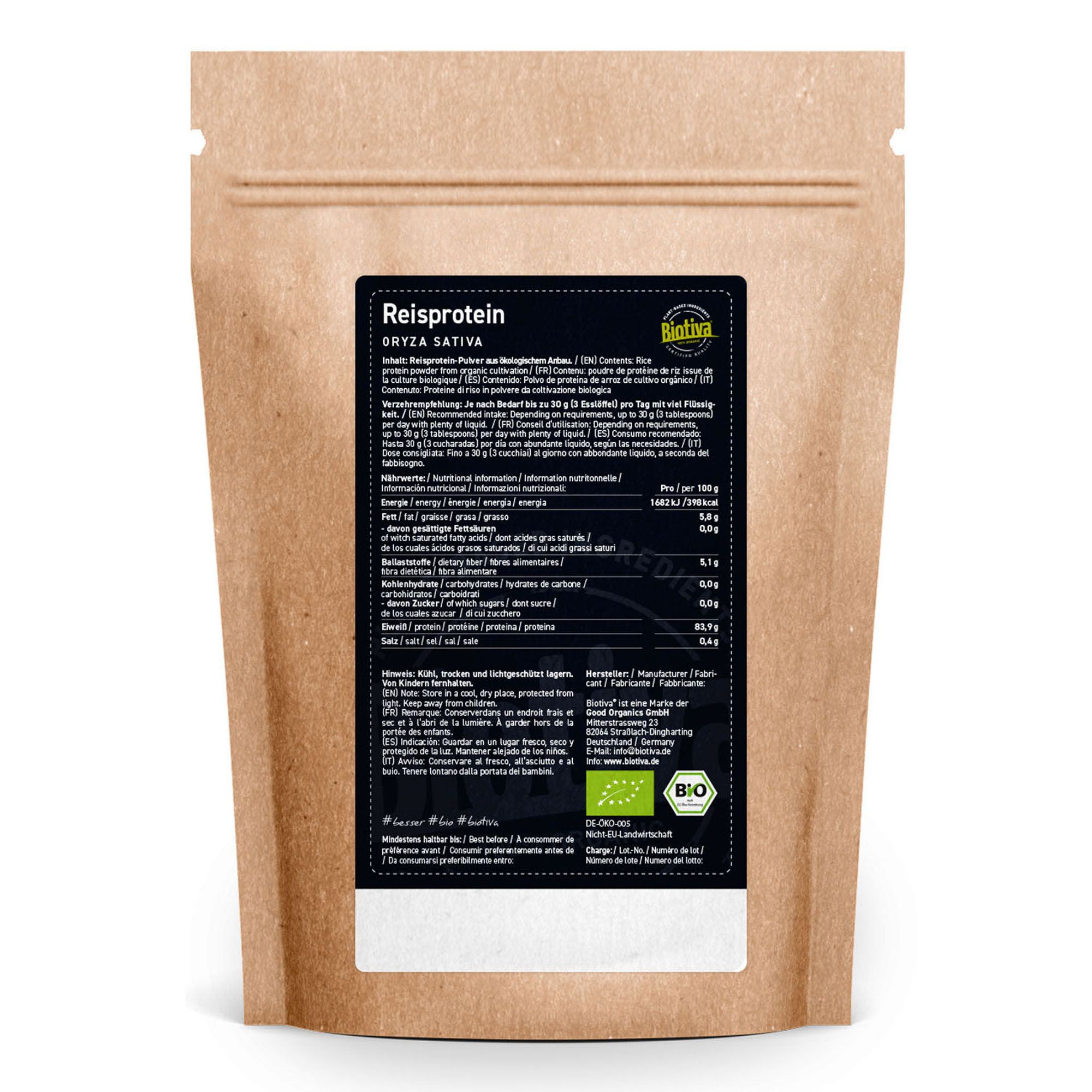 Biotiva Reisprotein Pulver Bio