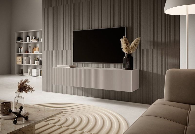 NADUVI - Vesper - TV-Meubel - Greige - Hout - Breedte 140 cm