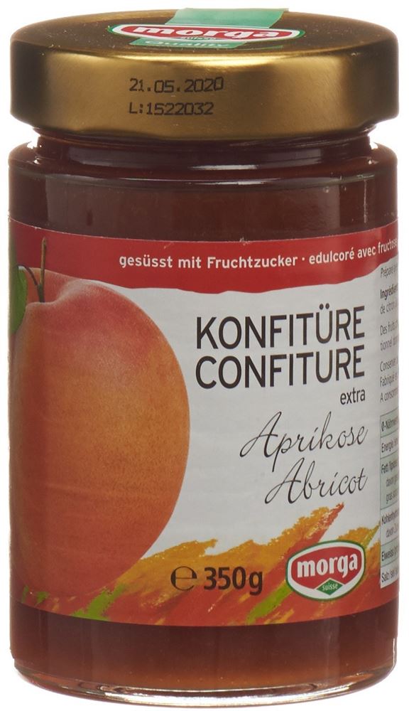 MORGA Konfitüre<br>350 g, Aprikosen mit Fruchtzucker