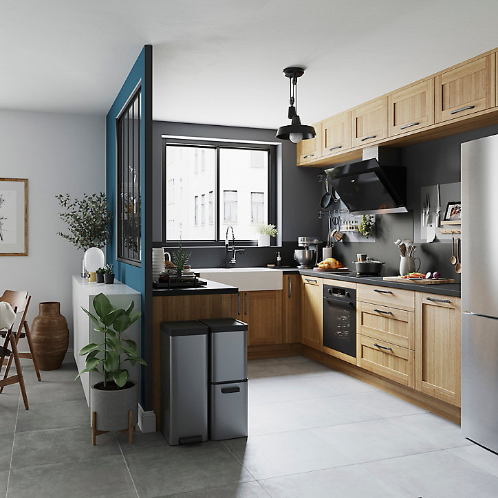 Bandeau de four Verbena chêne naturel l. 59,7 cm x H. 11,5 cm GoodHome
