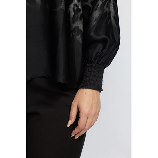 2-Biz Sole Bluse, Black Leo, XL
