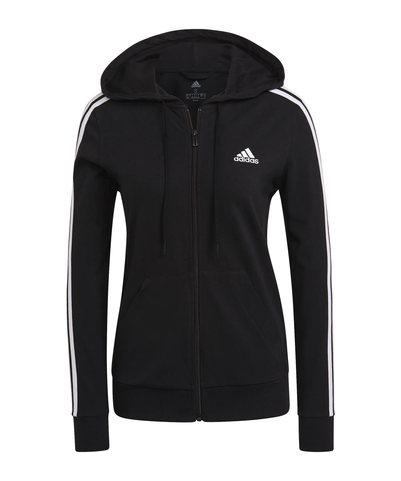 adidas 3S SJ Kapuzenjacke Schwarz Weiss