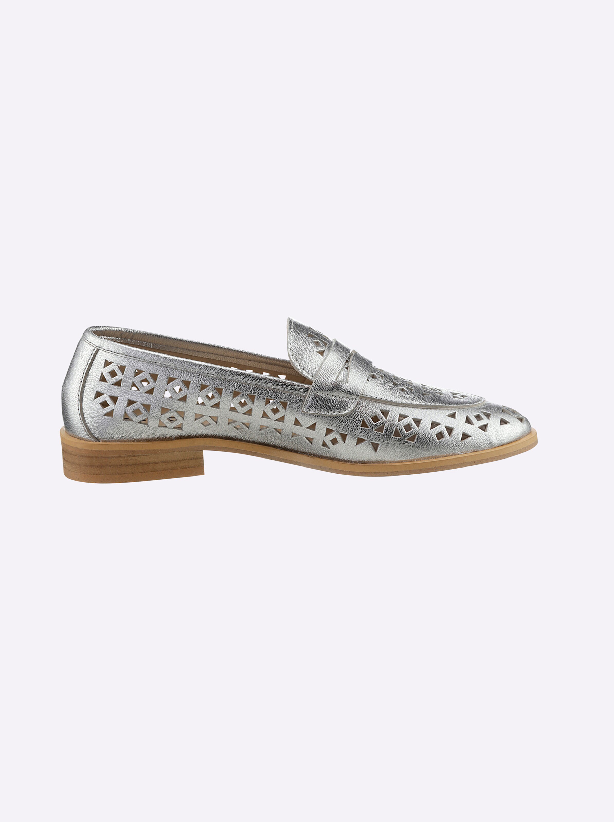 heine Slipper in silberfarben