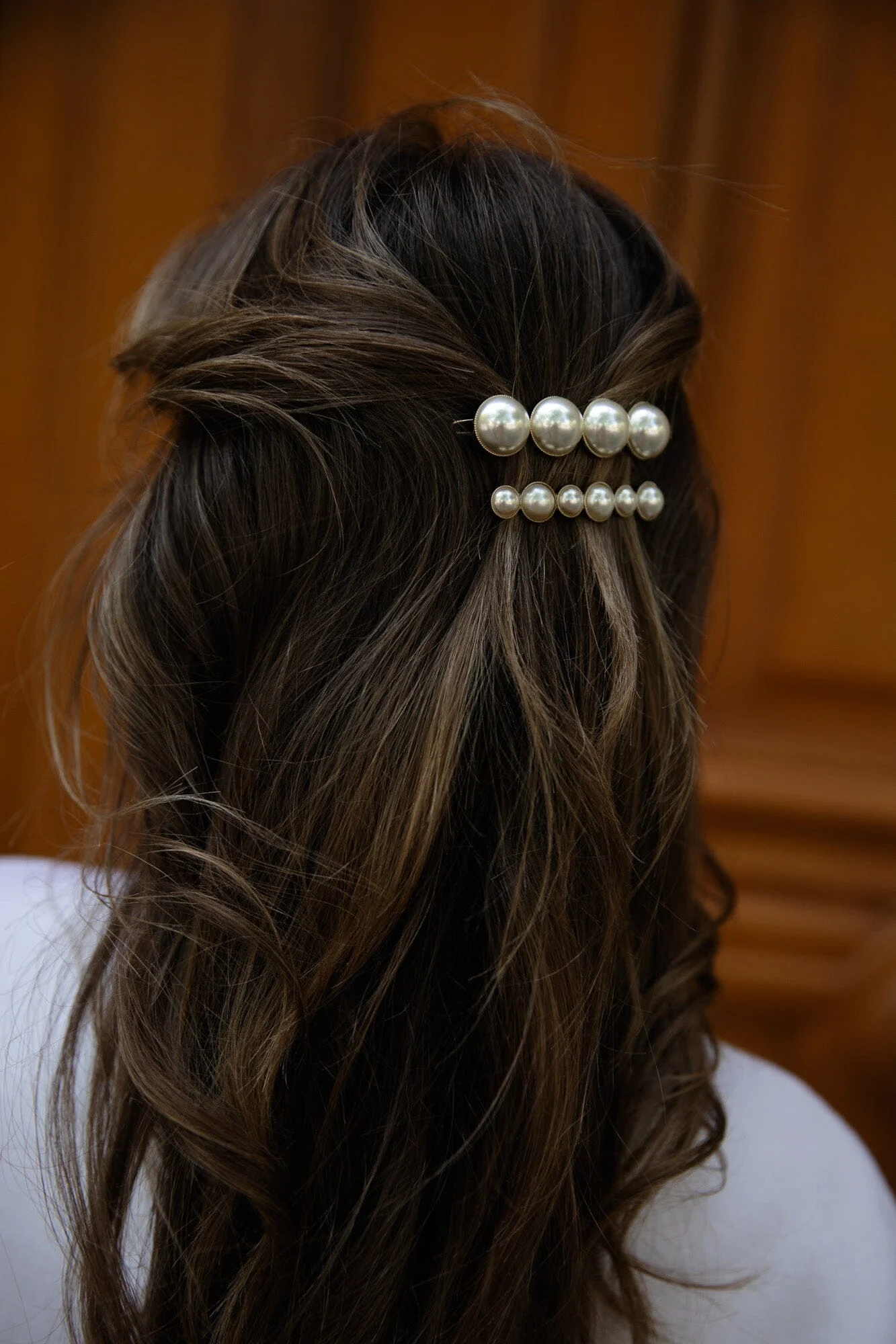 NÉLYA - Barrette perles doré à l'or fin | Doré