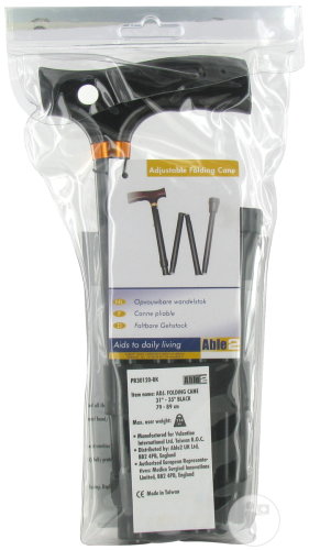 Able2 Canne Pliable Courte 79-89cm Noire 1 Pièce