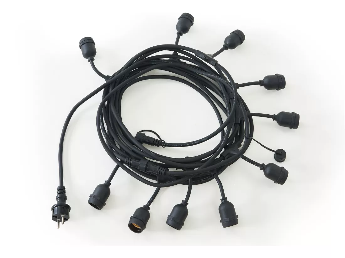 Guirlande lumineuse guinguette emboîtable - 10 ampoules ambrées - 10 mètres - BASALTE