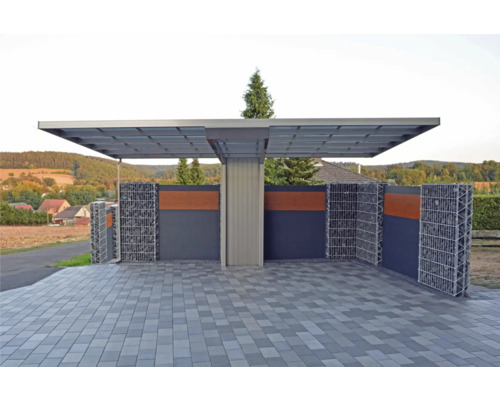 Ximax Neo enkele carport, type 90, geanodiseerd aluminium, 276x495 cm, RVS-look