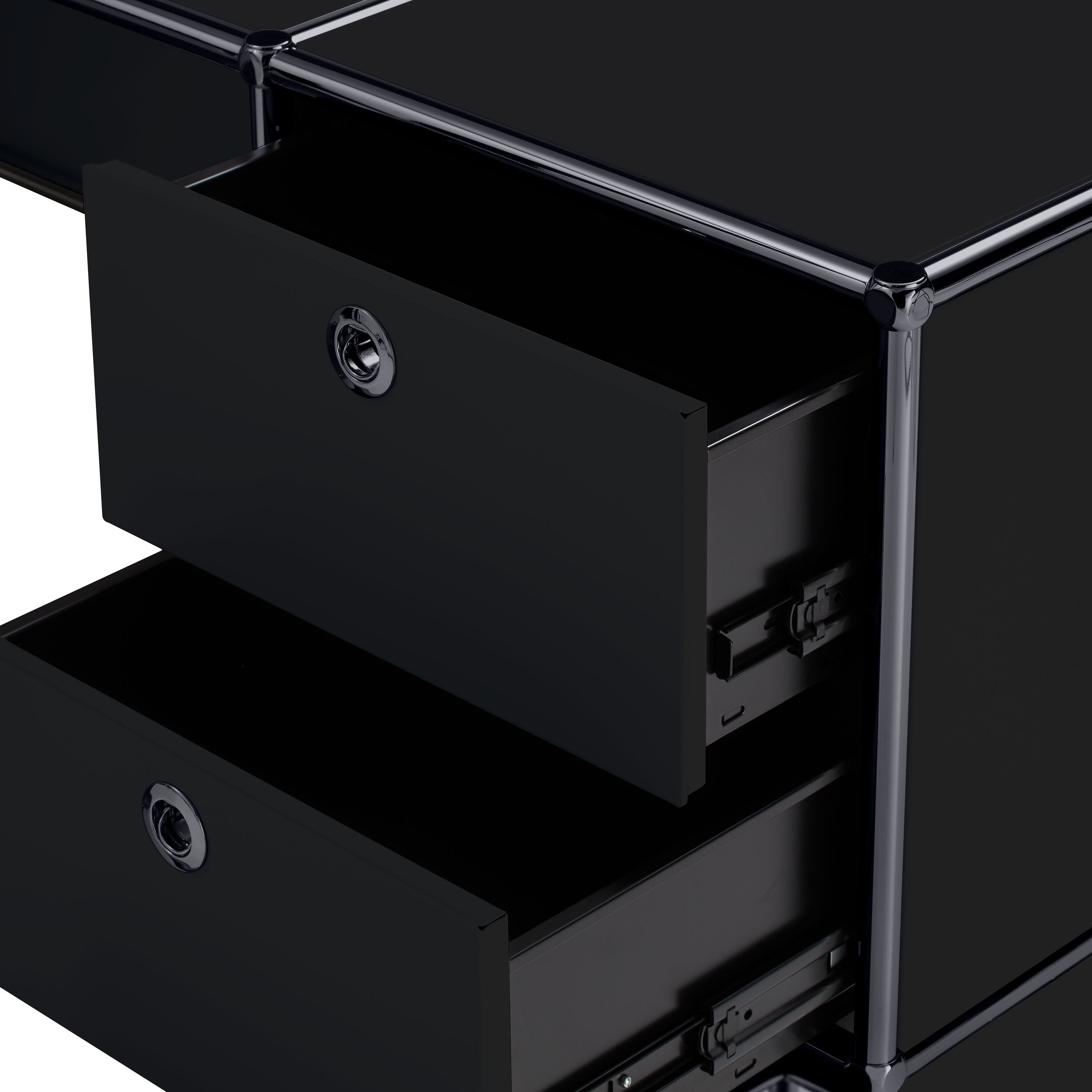 FLEXCUBE Eckschreibtisch - Schwarz / B: 152.0 cm x T: 115.0 cm x H: 80.0 cm