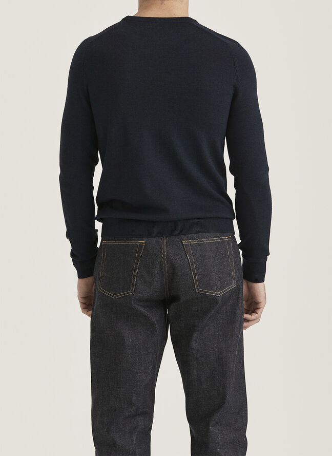 Morris Stockholm Merino Oneck Navy