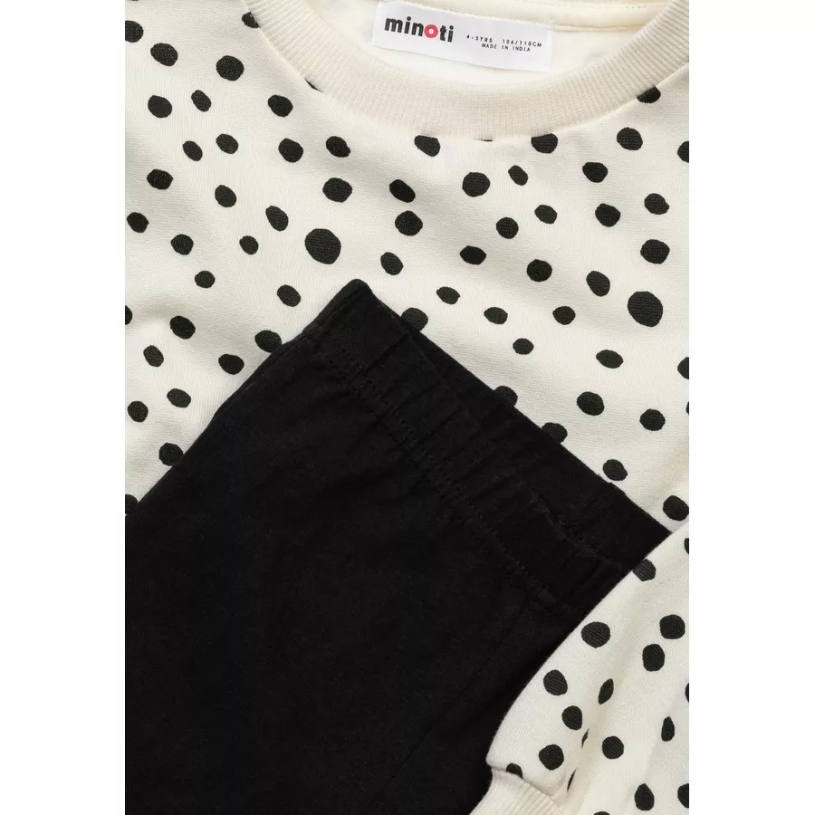 MINOTI Top und Leggings im Set WeißSchwarz