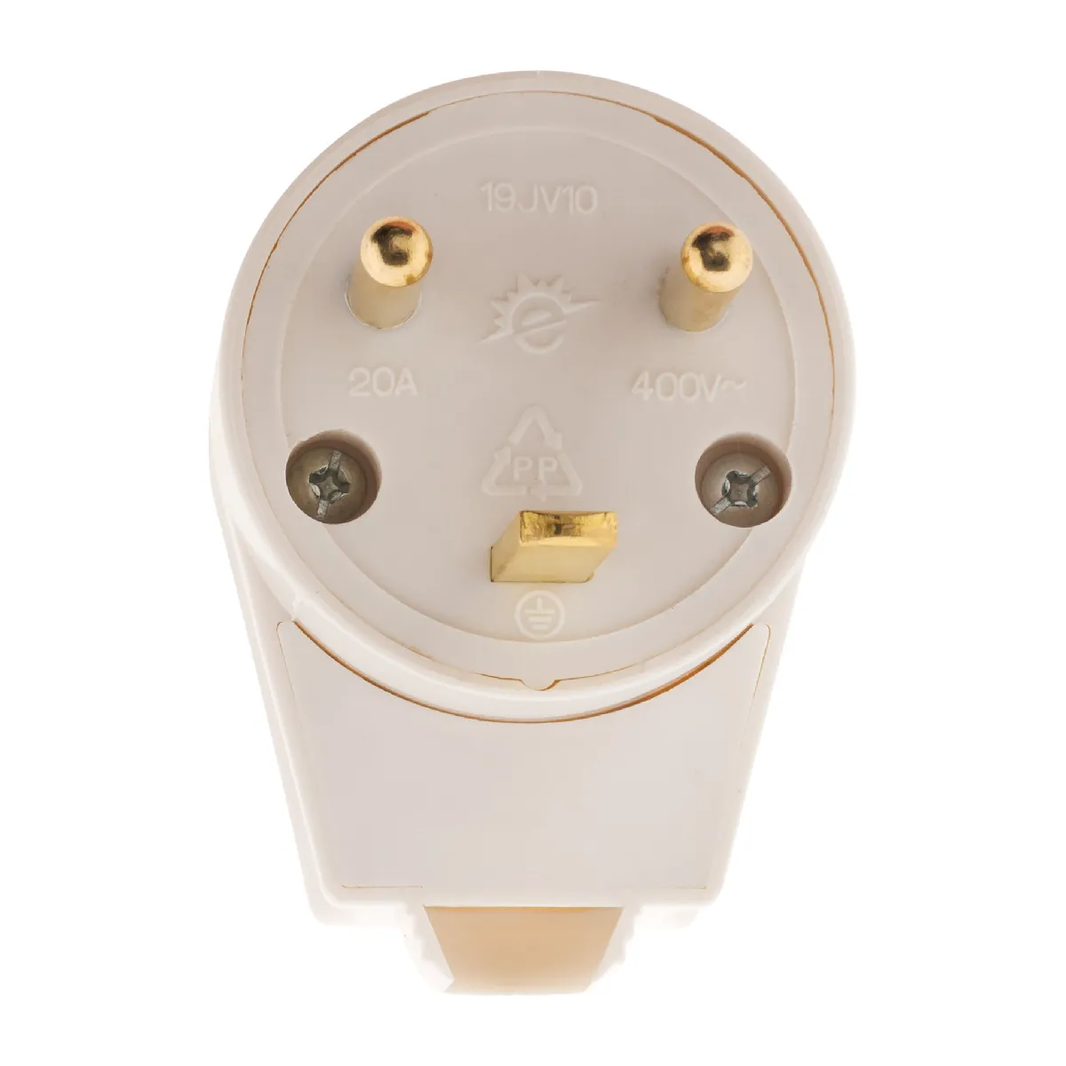 Zenitech Lot de 5 Fiches Mâles 20A - Blanc