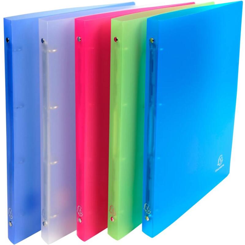 Classeur 4 anneaux plastifié Exacompta Chromaline A4 - Dos 2 cm couleurs assorties