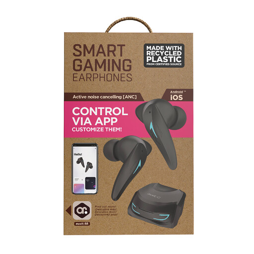 Fones de ouvido Muvit Io Smart True Wireless Gaming com cancelamento de ruído ENC/ANC