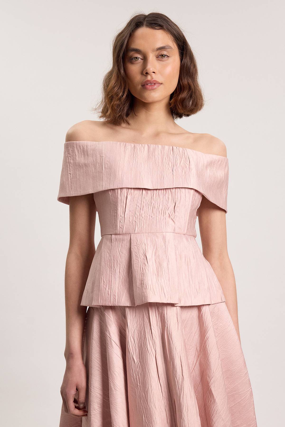 KarenMillen Haut Bustier Bandeau En Twill Texturé Ajusté