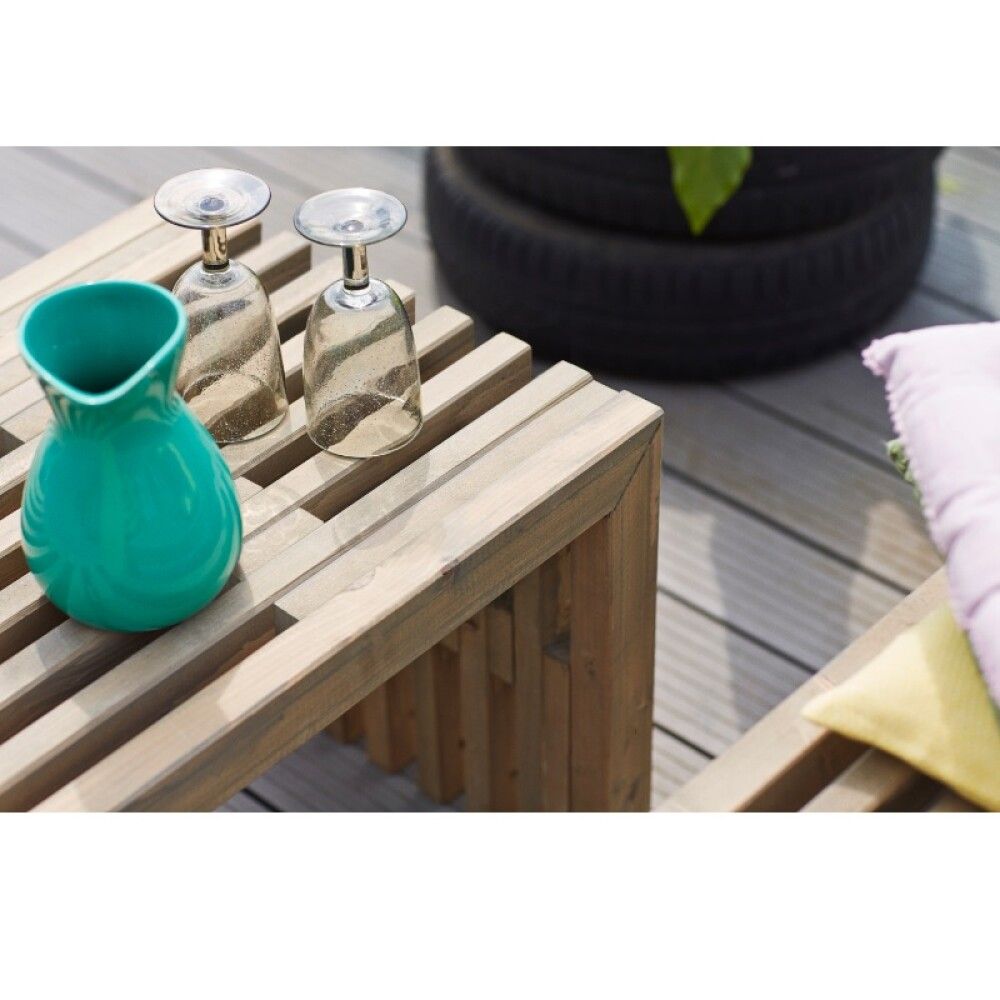 HAGEBENK PLUS RUSTIKK DESIGN DRIVVEDFARGET 138X49X45 CM