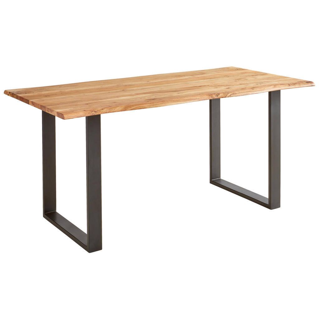 Mid.you Esstisch Schwarz Akazie Holz Metall Akazie vollmassiv