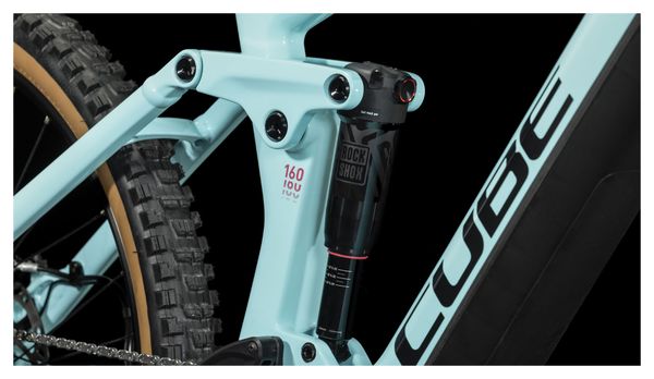 VTT Électrique Tout-Suspendu Cube Stereo Hybrid 160 HPC Race 625 27.5 Shimano Deore 12V 625 Wh 27.5'' Bleu Ice
