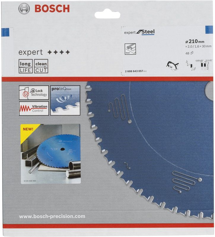 Circular saw blade Expert for Steel 210 x 30 x 2,2 mm, 48