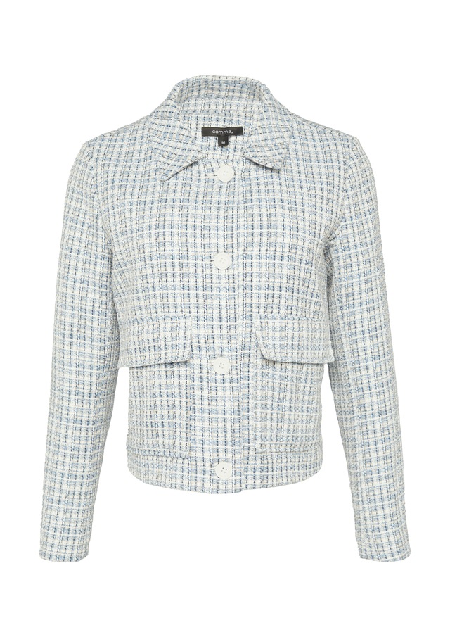 Comma Kurzjacke aus Tweed, in verkürzter Form