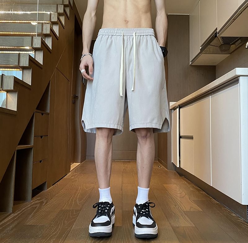 Posive - Effen shorts met trekkoord in de taille